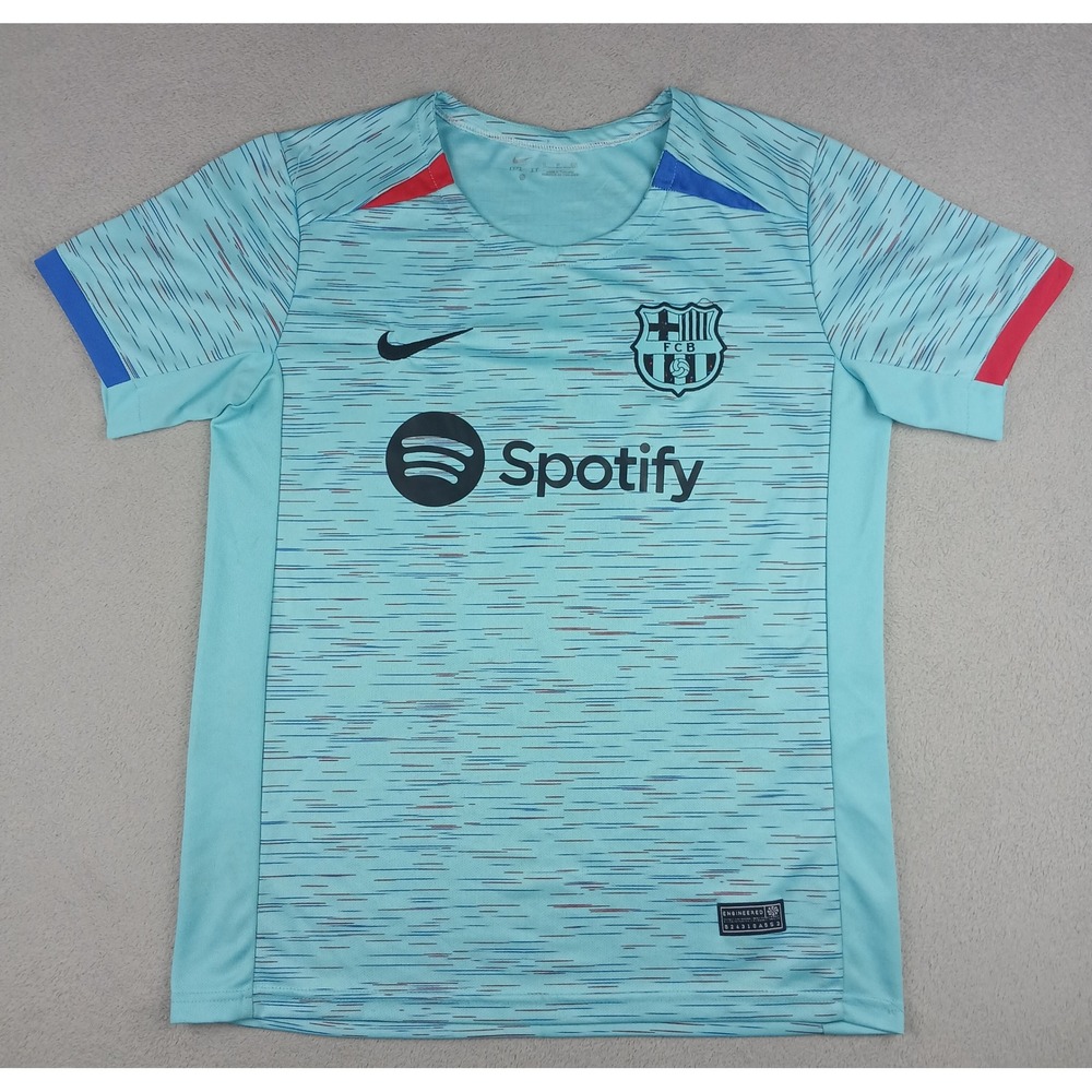 Nike FC Barcelona Jersey Mens S Blue Gavi 24 Spotify Soccer Training Shirt FCB